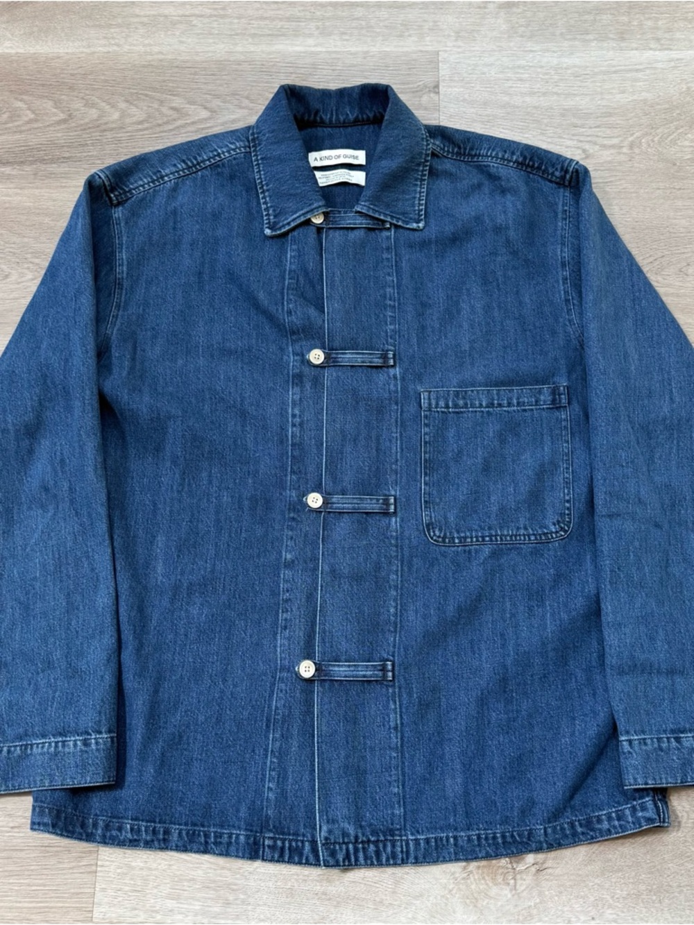 A Kind Of Guise Matara Overshirt Bleached Denim Handmade In Italy Mens Size M